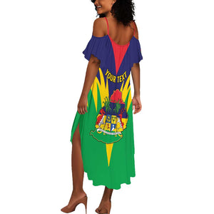 Personalised Republique de Maurice Summer Maxi Dress Coat Of Arms Flag Style