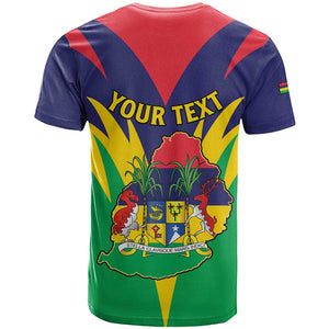 Personalised Republique de Maurice T shirt Coat Of Arms Flag Style