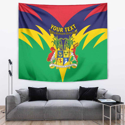 Personalised Republique de Maurice Tapestry Coat Of Arms Flag Style
