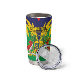 Personalised Republique de Maurice Tumbler Cup Coat Of Arms Flag Style