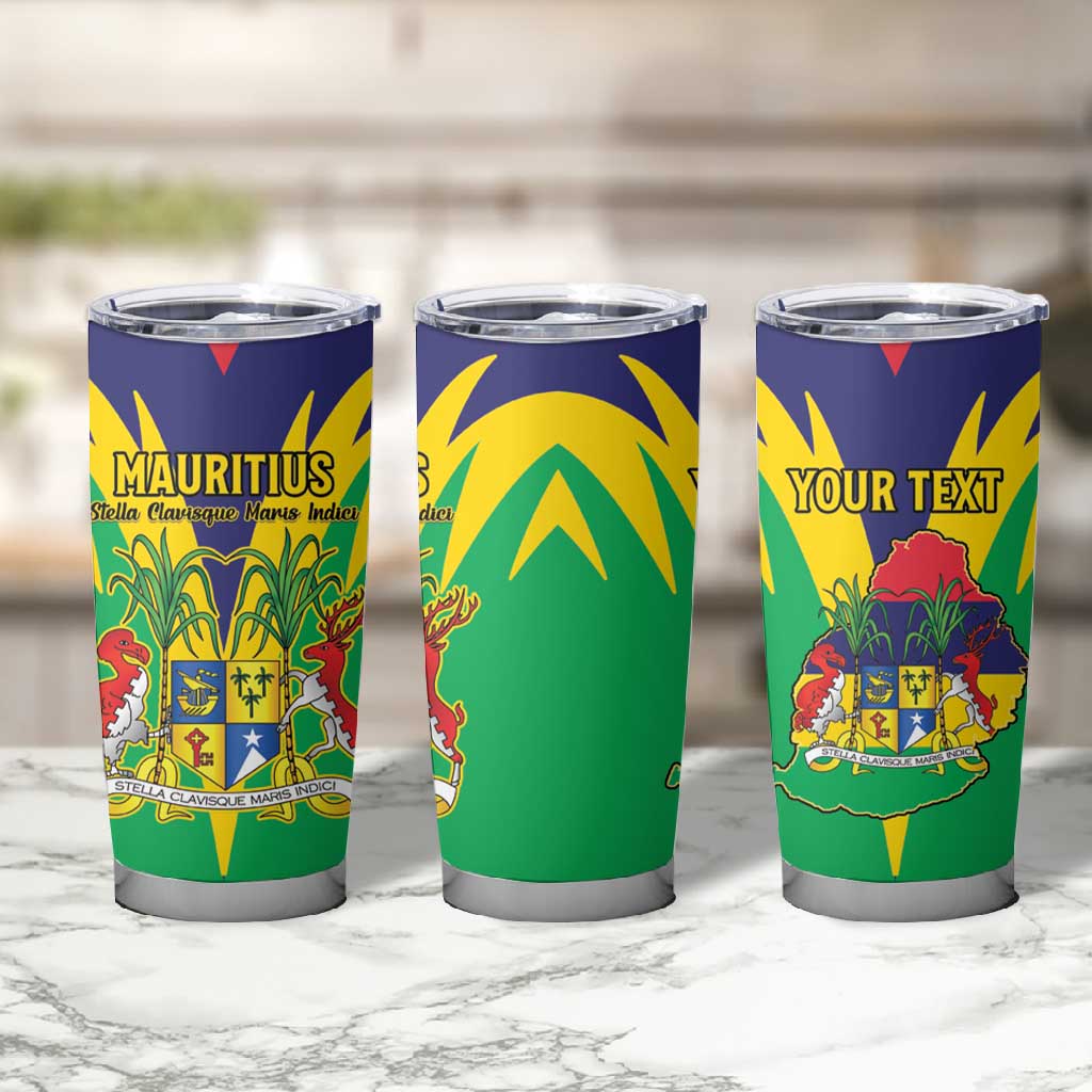 Personalised Republique de Maurice Tumbler Cup Coat Of Arms Flag Style
