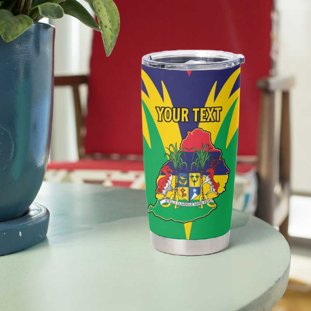 Personalised Republique de Maurice Tumbler Cup Coat Of Arms Flag Style