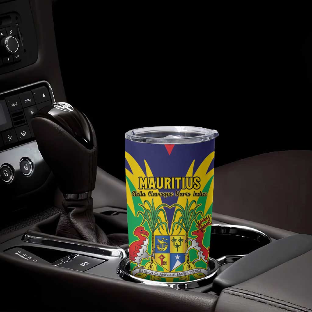 Personalised Republique de Maurice Tumbler Cup Coat Of Arms Flag Style