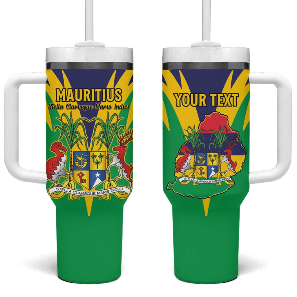 Personalised Republique de Maurice Tumbler With Handle Coat Of Arms Flag Style