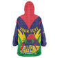 Personalised Republique de Maurice Wearable Blanket Hoodie Coat Of Arms Flag Style