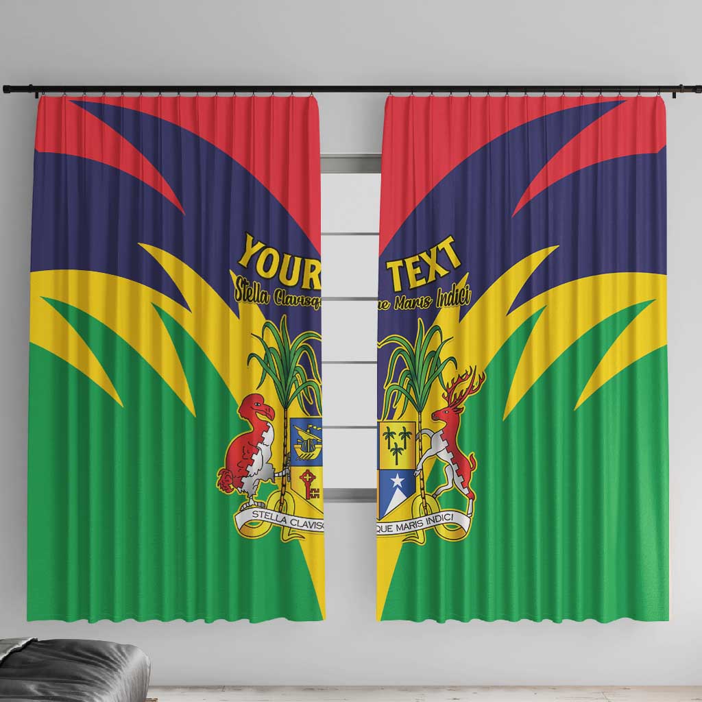 Personalised Republique de Maurice Window Curtain Coat Of Arms Flag Style