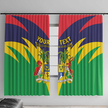 Personalised Republique de Maurice Window Curtain Coat Of Arms Flag Style
