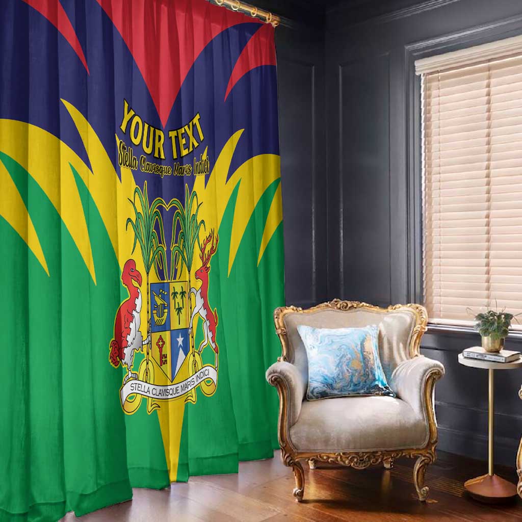 Personalised Republique de Maurice Window Curtain Coat Of Arms Flag Style