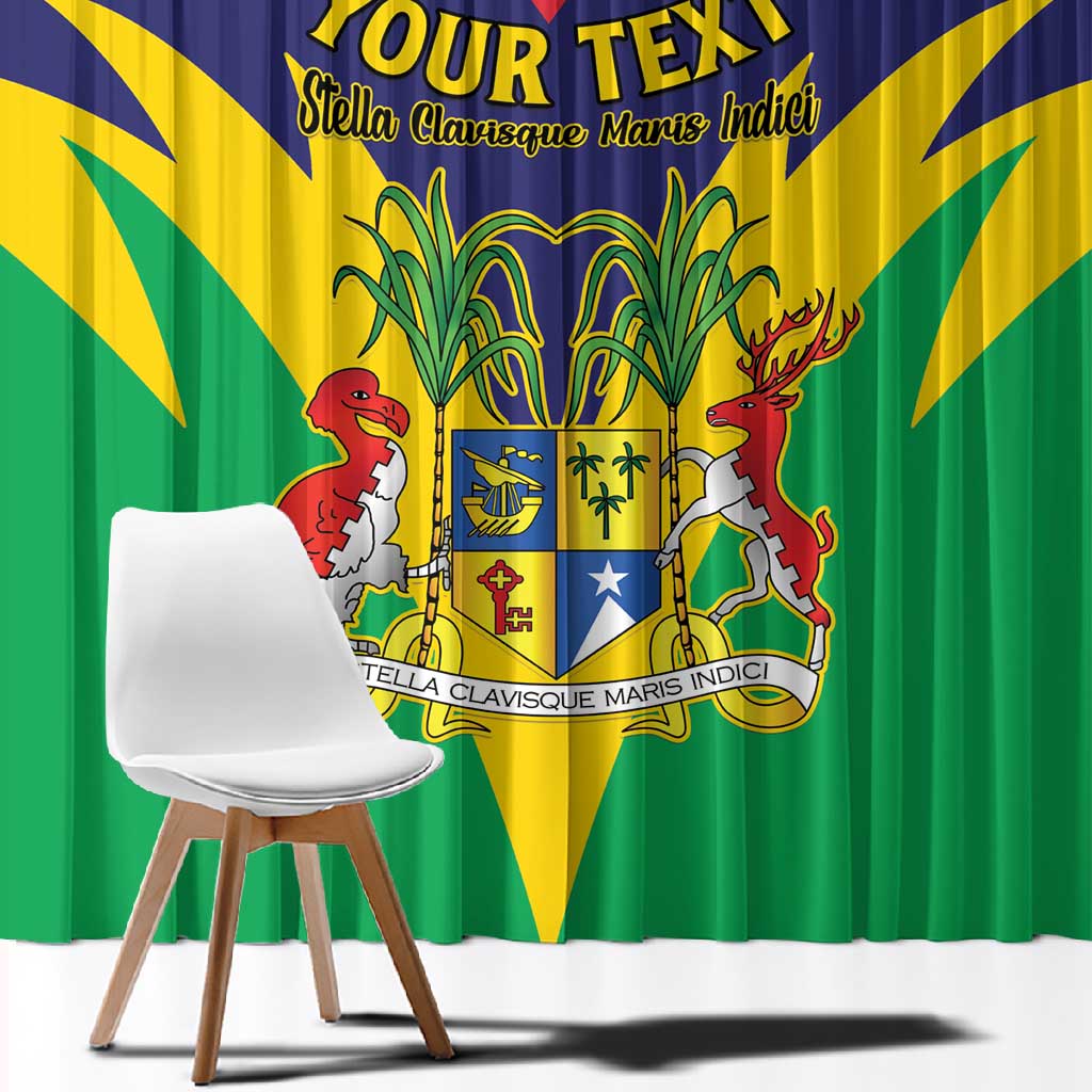 Personalised Republique de Maurice Window Curtain Coat Of Arms Flag Style