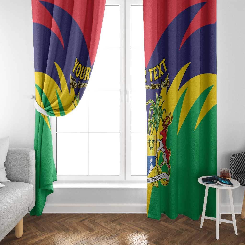 Personalised Republique de Maurice Window Curtain Coat Of Arms Flag Style
