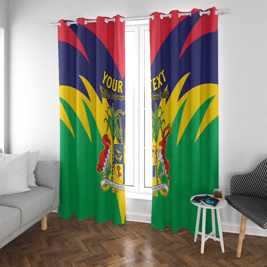 Personalised Republique de Maurice Window Curtain Coat Of Arms Flag Style