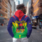 Personalised Republique de Maurice Zip Hoodie Coat Of Arms Flag Style