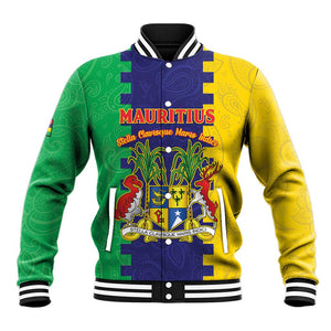 Personalised Republique de Maurice Baseball Jacket Stella Clavisque Maris Indici