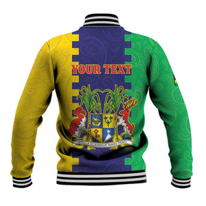Personalised Republique de Maurice Baseball Jacket Stella Clavisque Maris Indici