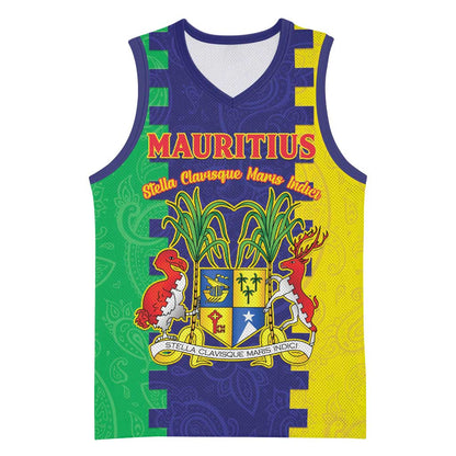 Personalised Republique de Maurice Basketball Jersey Stella Clavisque Maris Indici - African Pride