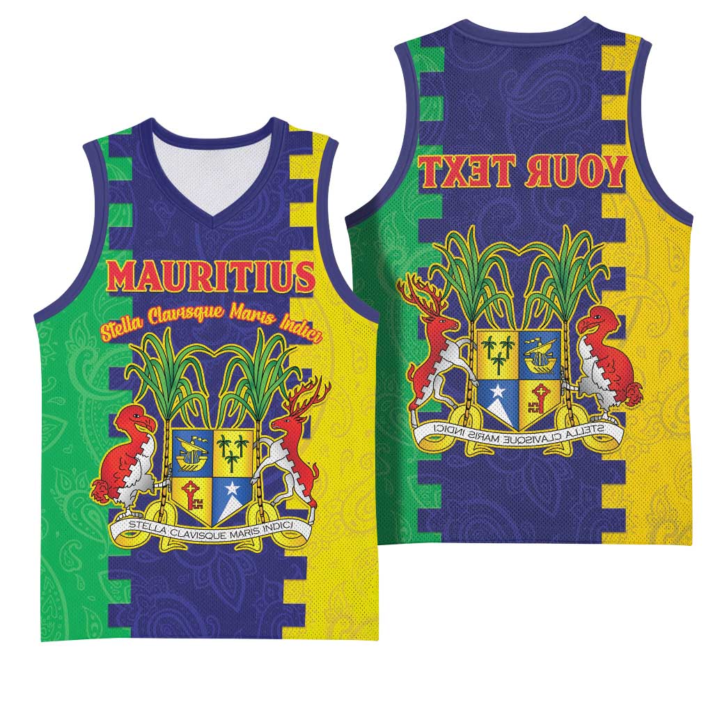 Personalised Republique de Maurice Basketball Jersey Stella Clavisque Maris Indici - African Pride