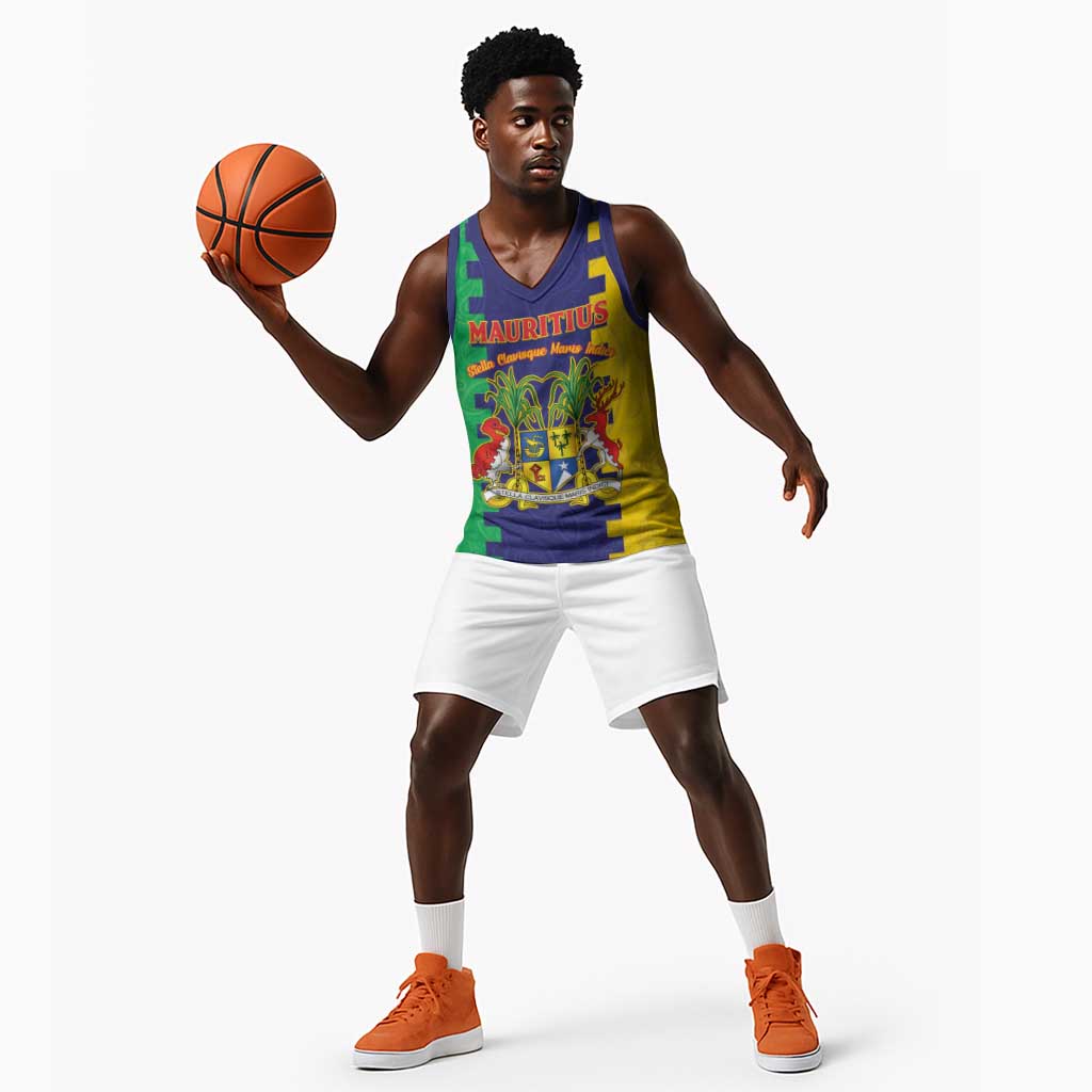Personalised Republique de Maurice Basketball Jersey Stella Clavisque Maris Indici - African Pride