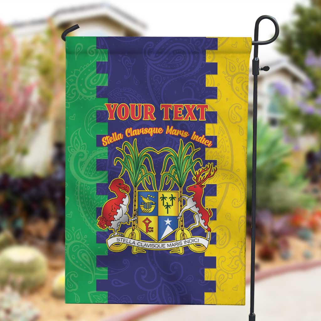 Personalised Republique de Maurice Garden Flag Stella Clavisque Maris Indici