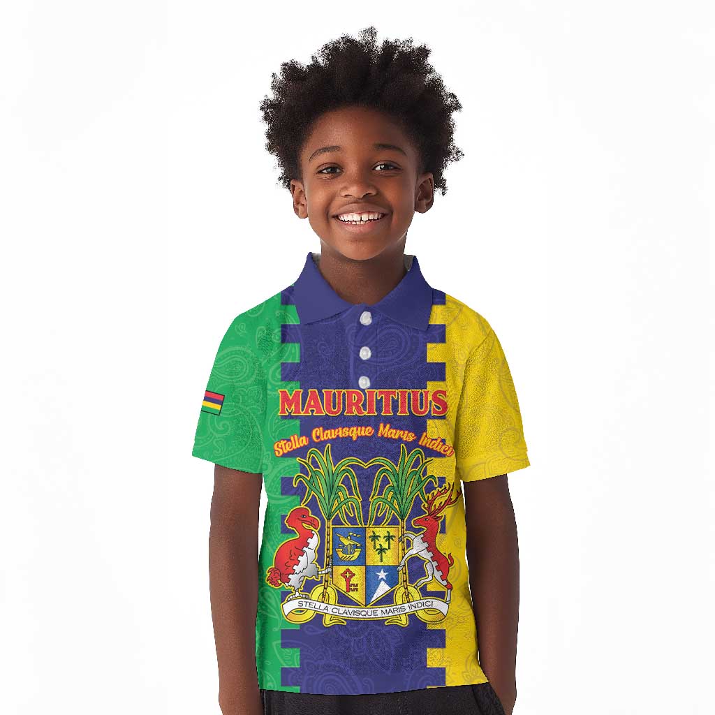 Personalised Republique de Maurice Kid Polo Shirt Stella Clavisque Maris Indici