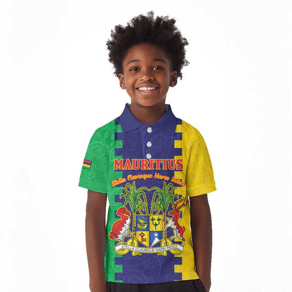 Personalised Republique de Maurice Kid Polo Shirt Stella Clavisque Maris Indici