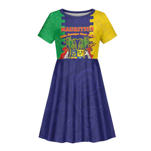 Personalised Republique de Maurice Kid Short Sleeve Dress Stella Clavisque Maris Indici