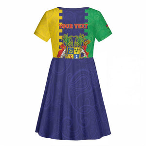 Personalised Republique de Maurice Kid Short Sleeve Dress Stella Clavisque Maris Indici