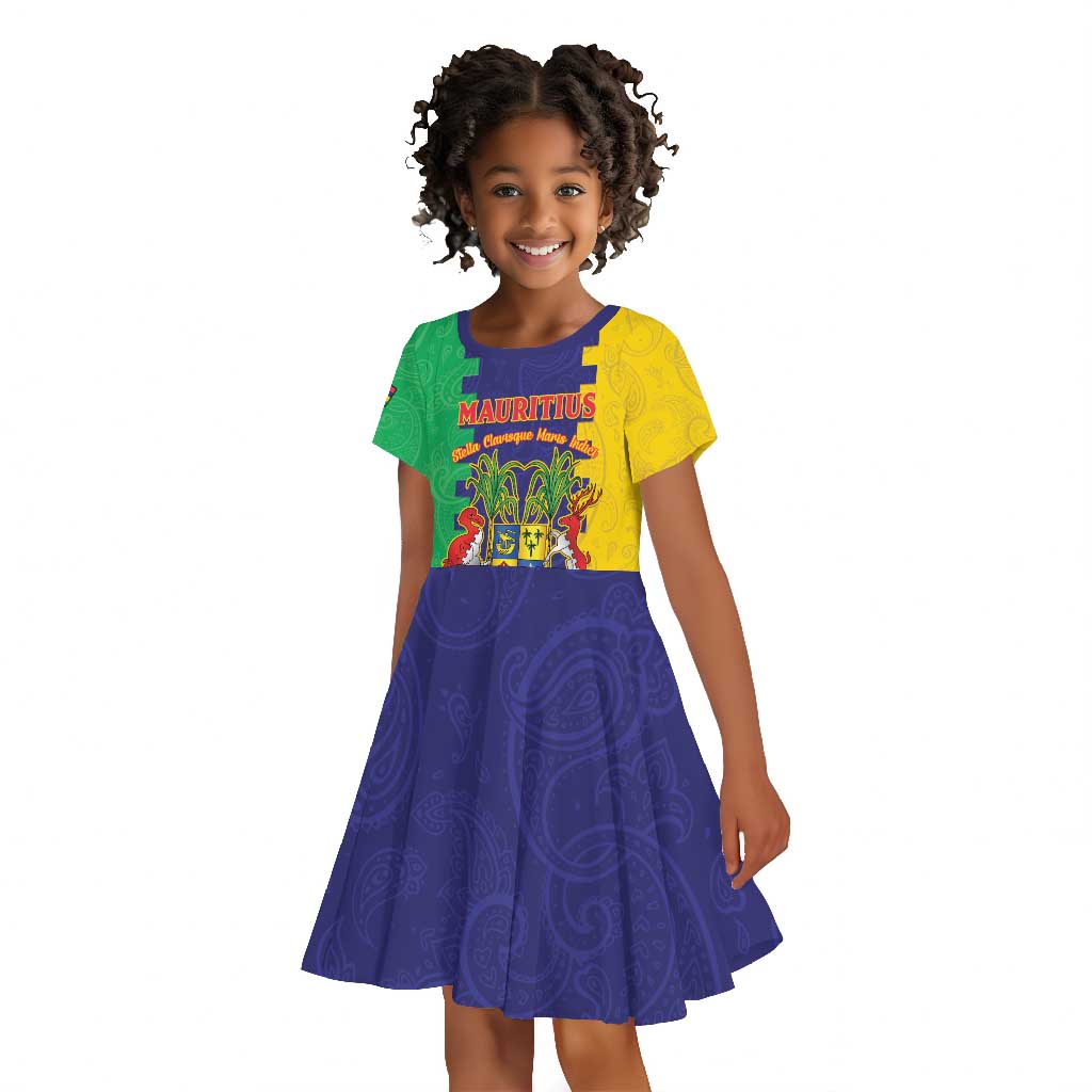 Personalised Republique de Maurice Kid Short Sleeve Dress Stella Clavisque Maris Indici