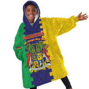 Personalised Republique de Maurice Kid Wearable Blanket Hoodie Stella Clavisque Maris Indici
