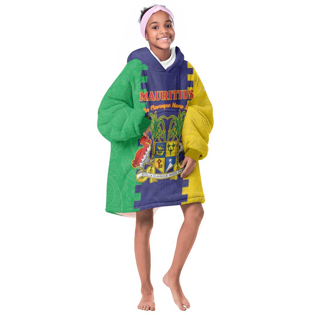 Personalised Republique de Maurice Kid Wearable Blanket Hoodie Stella Clavisque Maris Indici