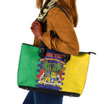 Personalised Republique de Maurice Leather Tote Bag Stella Clavisque Maris Indici