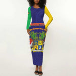 Personalised Republique de Maurice Long Sleeve Bodycon Dress Stella Clavisque Maris Indici LT15