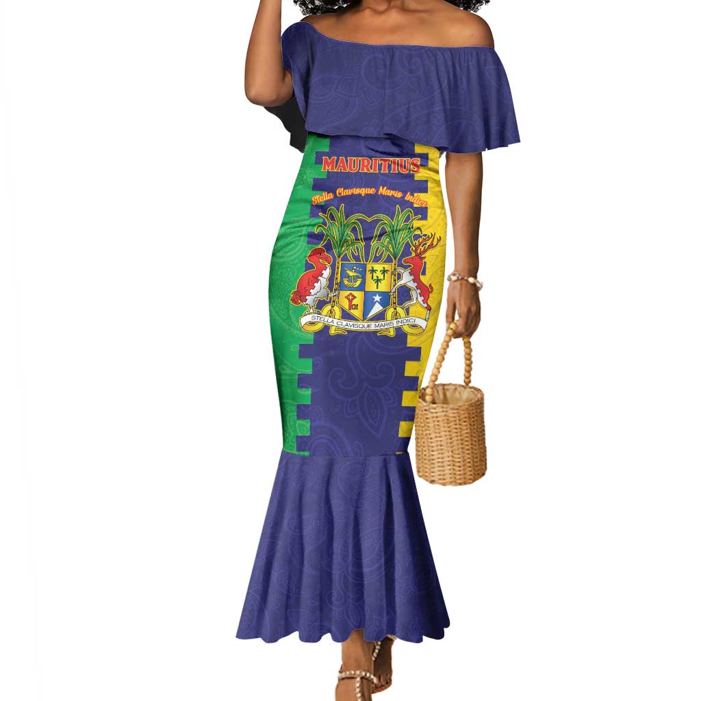 Personalised Republique de Maurice Mermaid Dress Stella Clavisque Maris Indici