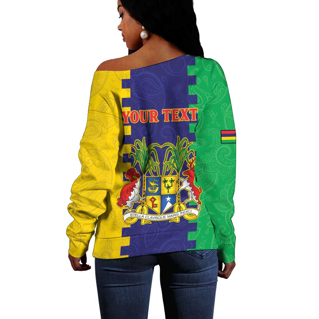Personalised Republique de Maurice Off Shoulder Sweater Stella Clavisque Maris Indici