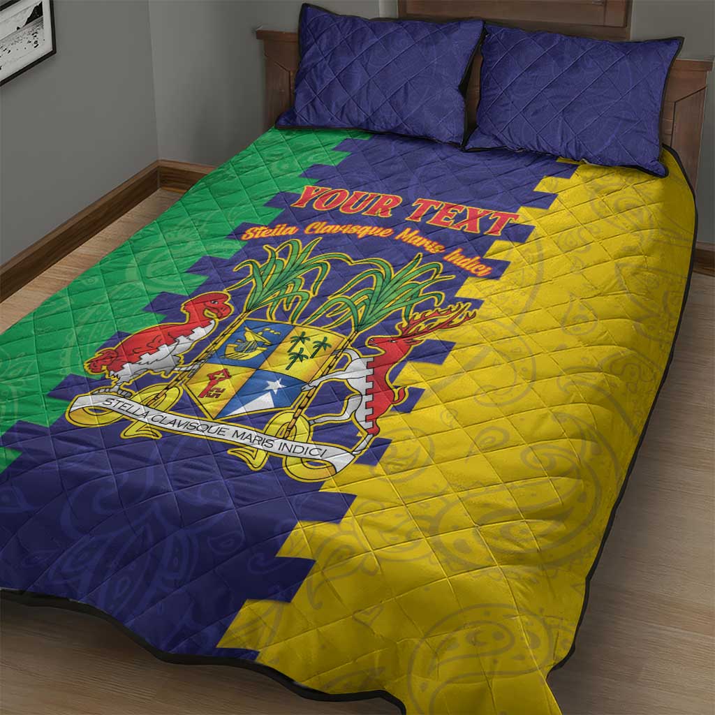 Personalised Republique de Maurice Quilt Bed Set Stella Clavisque Maris Indici