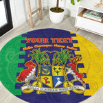 Personalised Republique de Maurice Round Carpet Stella Clavisque Maris Indici