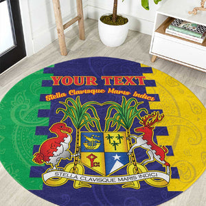 Personalised Republique de Maurice Round Carpet Stella Clavisque Maris Indici