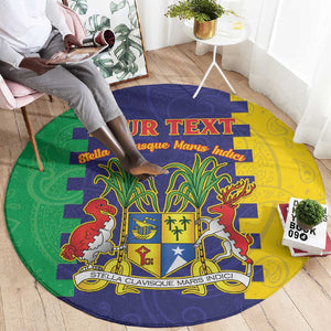 Personalised Republique de Maurice Round Carpet Stella Clavisque Maris Indici