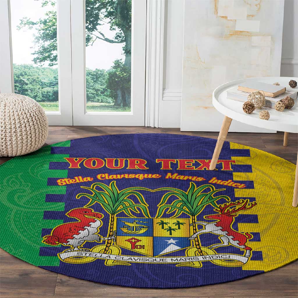 Personalised Republique de Maurice Round Carpet Stella Clavisque Maris Indici