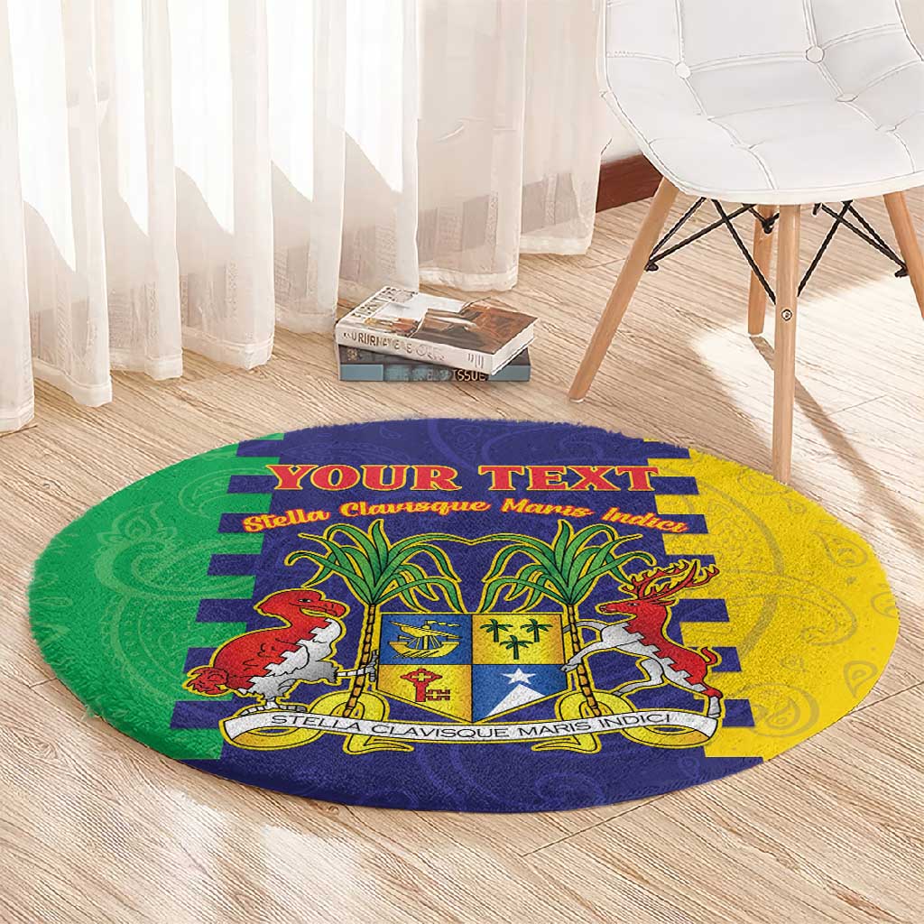 Personalised Republique de Maurice Round Carpet Stella Clavisque Maris Indici