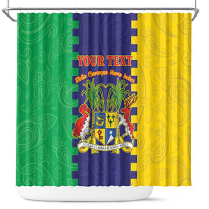 Personalised Republique de Maurice Shower Curtain Stella Clavisque Maris Indici