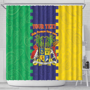 Personalised Republique de Maurice Shower Curtain Stella Clavisque Maris Indici