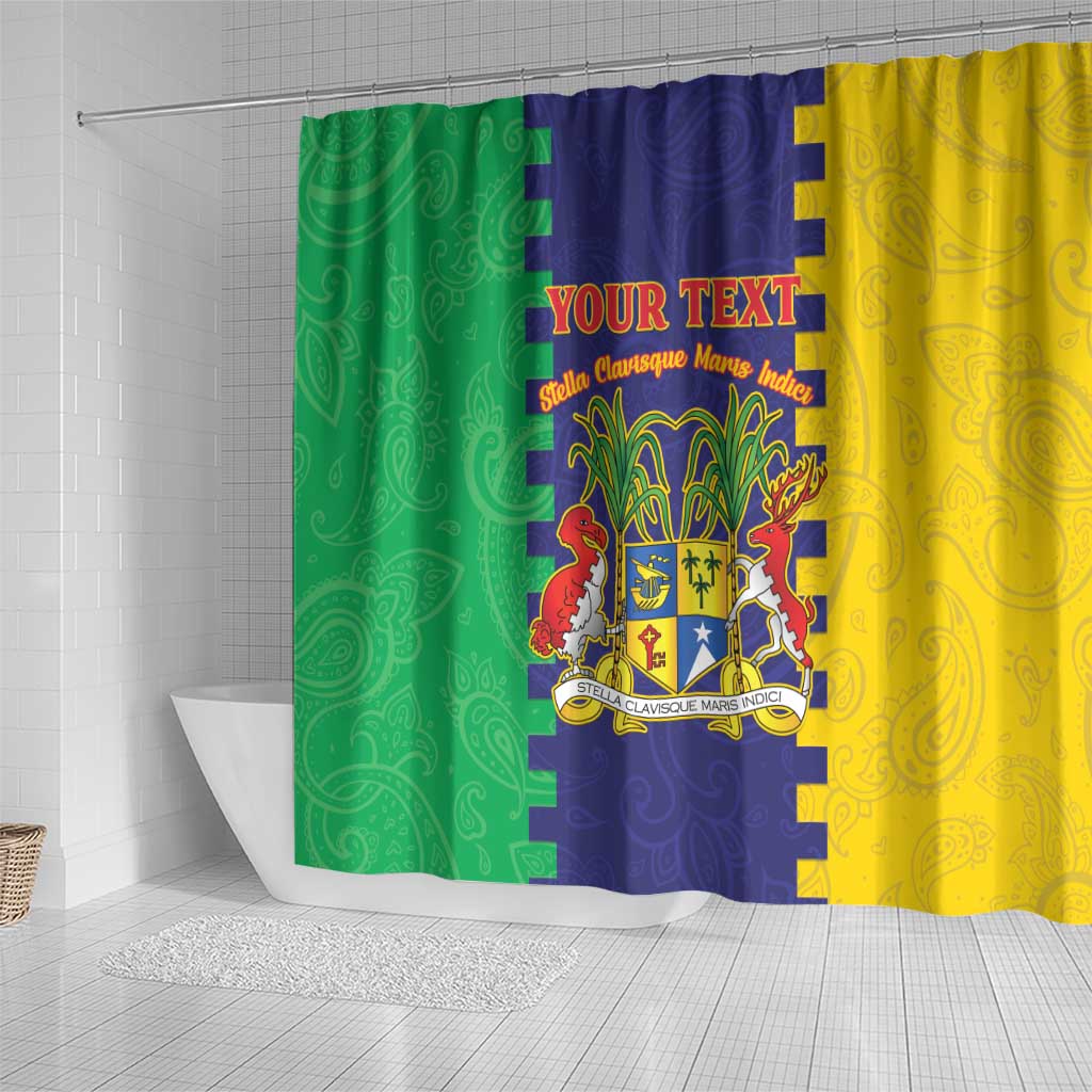 Personalised Republique de Maurice Shower Curtain Stella Clavisque Maris Indici