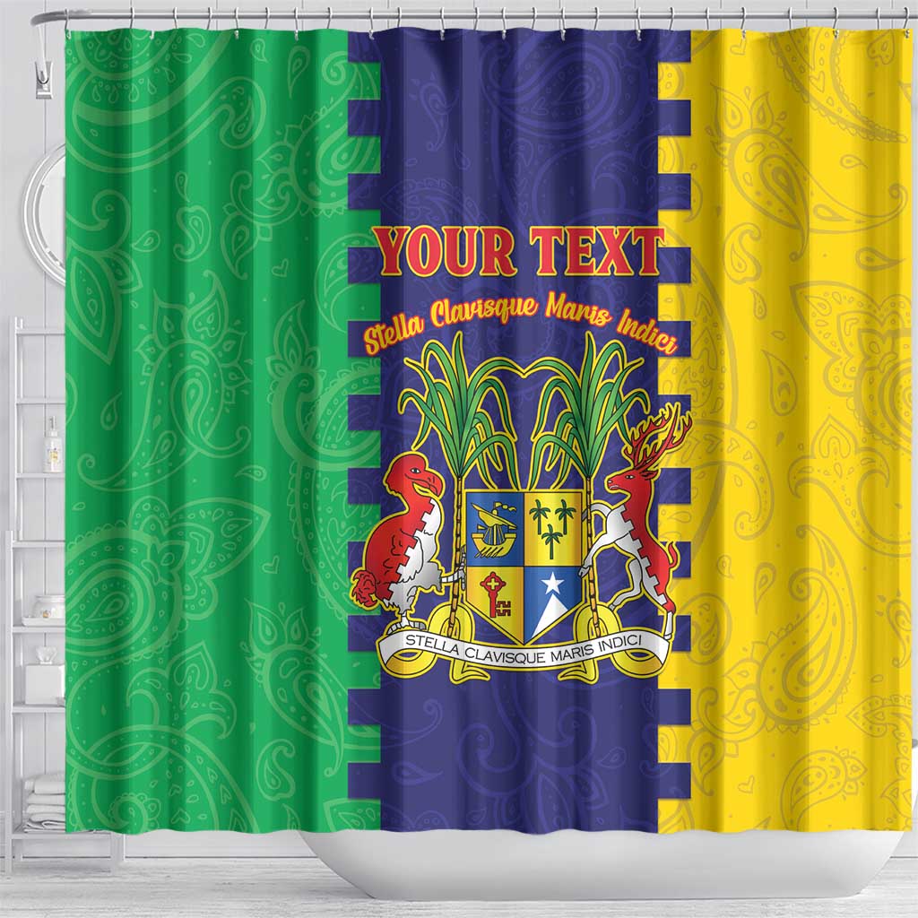 Personalised Republique de Maurice Shower Curtain Stella Clavisque Maris Indici