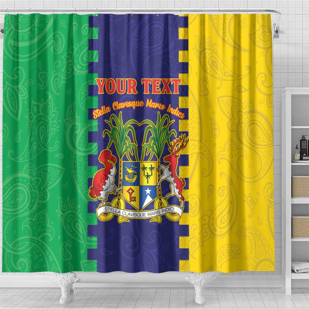Personalised Republique de Maurice Shower Curtain Stella Clavisque Maris Indici