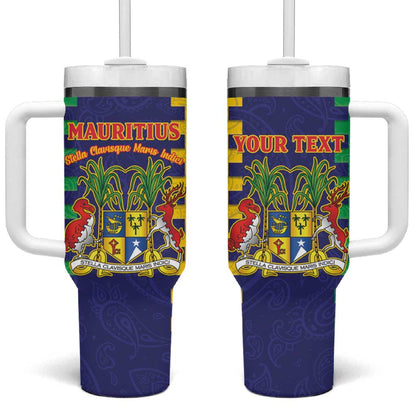 Personalised Republique de Maurice Tumbler With Handle Stella Clavisque Maris Indici