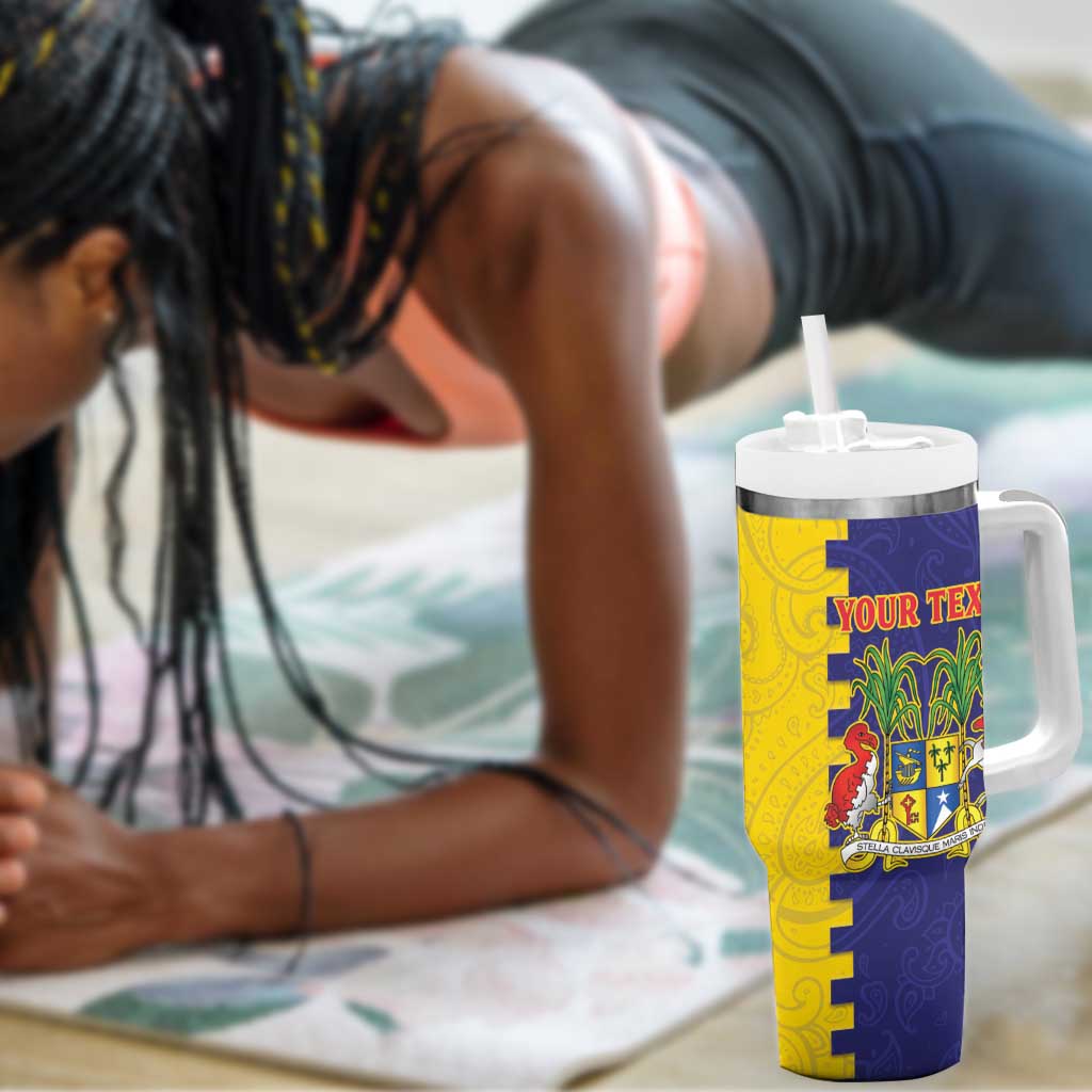 Personalised Republique de Maurice Tumbler With Handle Stella Clavisque Maris Indici