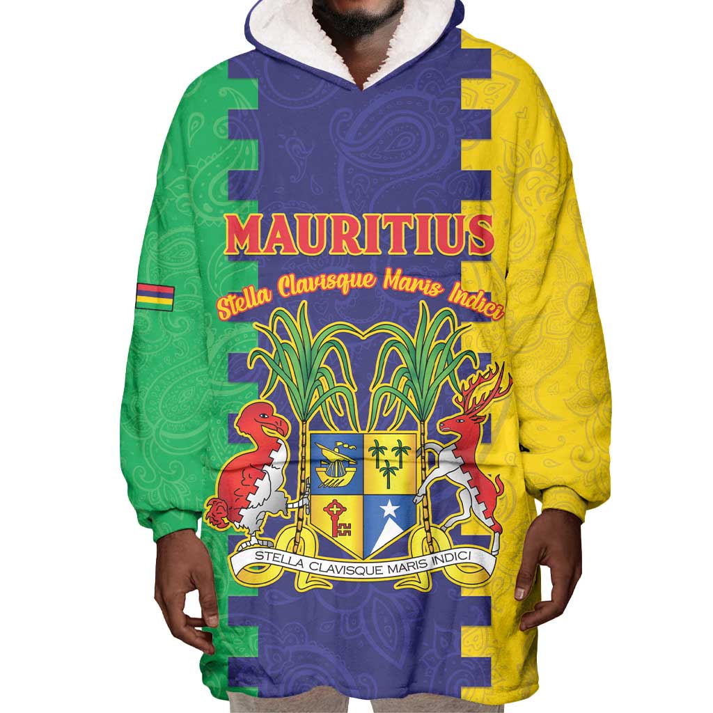 Personalised Republique de Maurice Wearable Blanket Hoodie Stella Clavisque Maris Indici