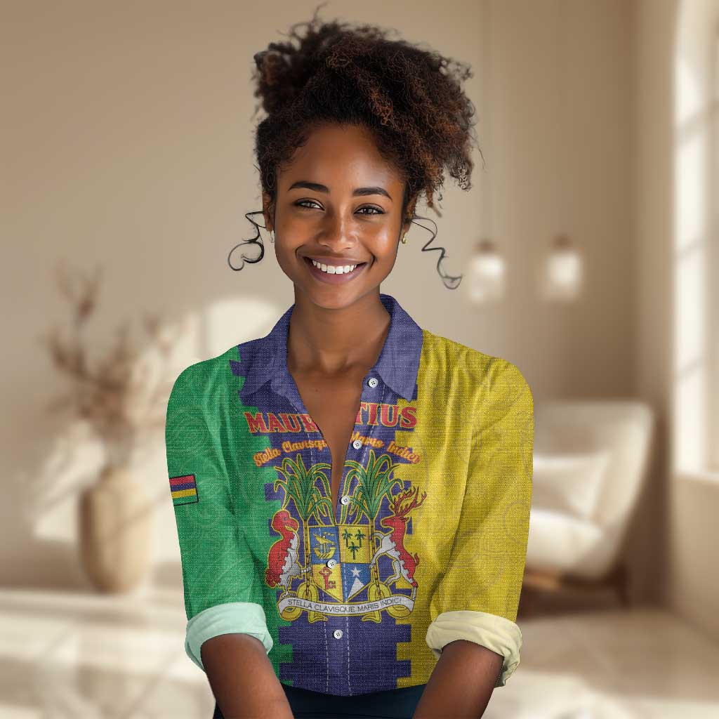 Personalised Republique de Maurice Women Casual Shirt Stella Clavisque Maris Indici