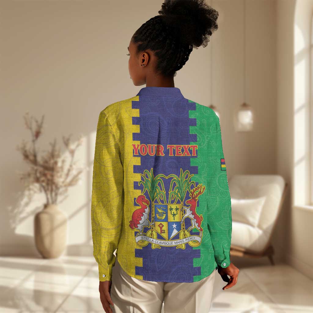 Personalised Republique de Maurice Women Casual Shirt Stella Clavisque Maris Indici