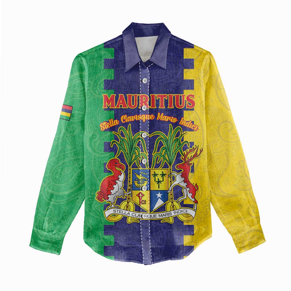 Personalised Republique de Maurice Women Casual Shirt Stella Clavisque Maris Indici